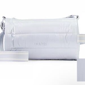 Victoria's Secret Pink Mini Barrel Puffer Crossbody Bag Hydrangea Blue